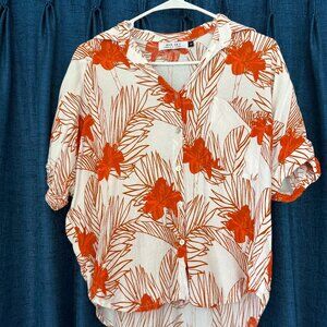 Ava Sky Torch Ginger Blouse Size Small